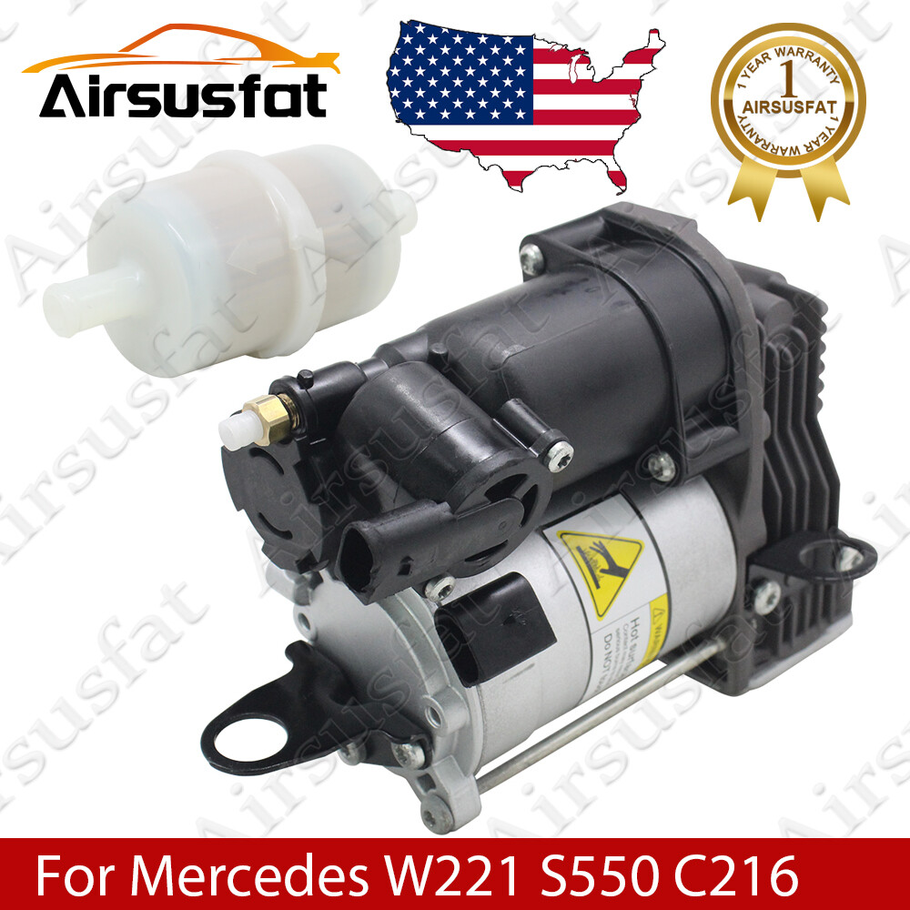 For Mercedes W221 S550 C216 Air Suspension Compressor with Air Filter 2213201604