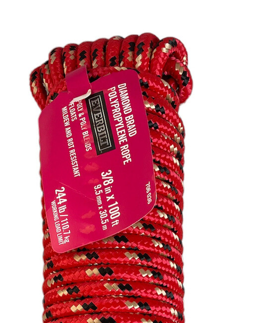Everbilt Diamond Braid Polypropylen Rope 3/8 X 100 Ft Mildew Rot ...