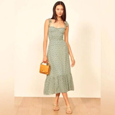 REFORMATION Nikita Floral Midi Ruffl Dress    Sz 2  $278  *714 