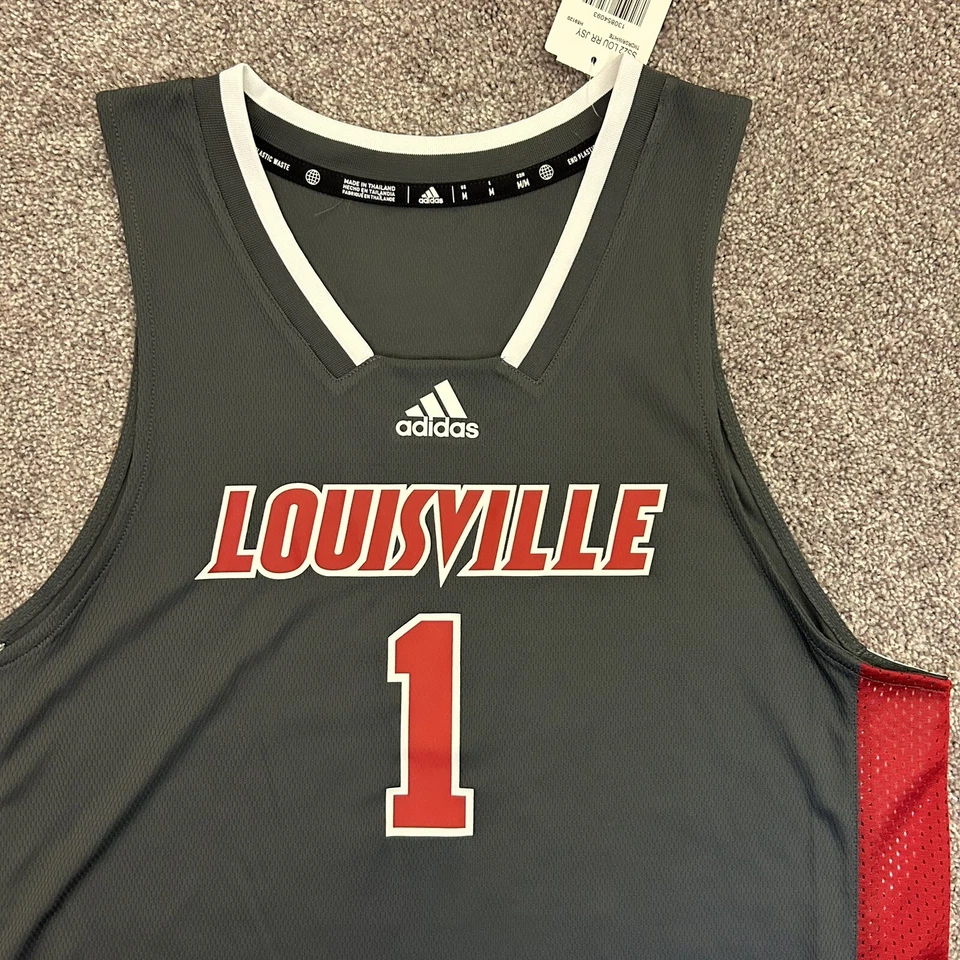 NWT $90 adidas Mens Louisville Cardinals #1 Basketball Jersey Size M - Medium - Image 3 of 4