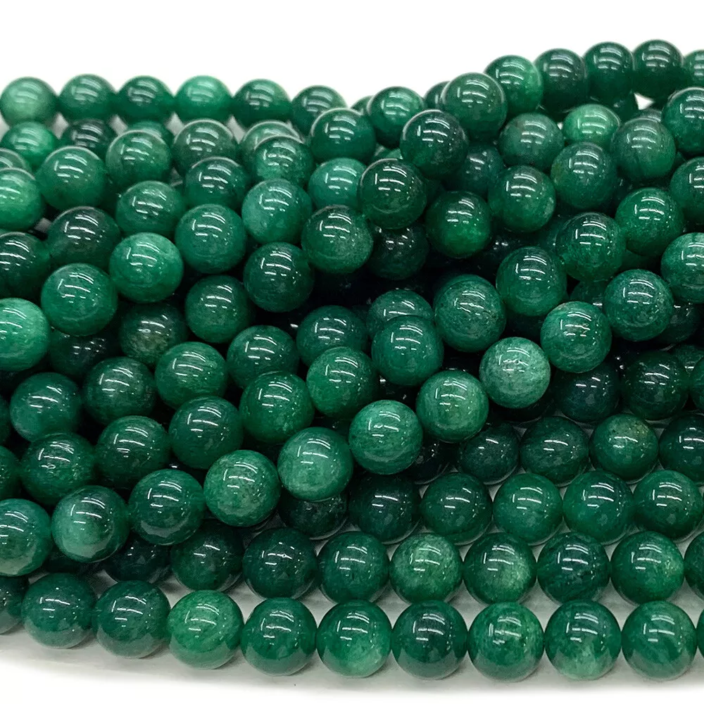 Green natural stone beads deals