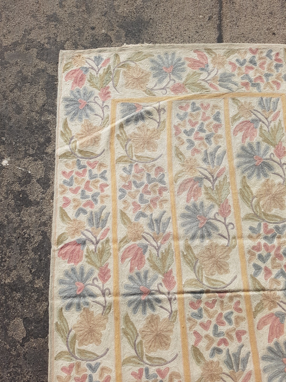 Vintage Hand Woven Traditional Kashmiri Multicolor Kilim Rug Carpet 145x85 cm