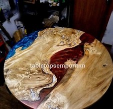 Einzigartiger blau & roter Harz Fluss Epoxid Tisch nach Maß Epoxid Couchtisch...