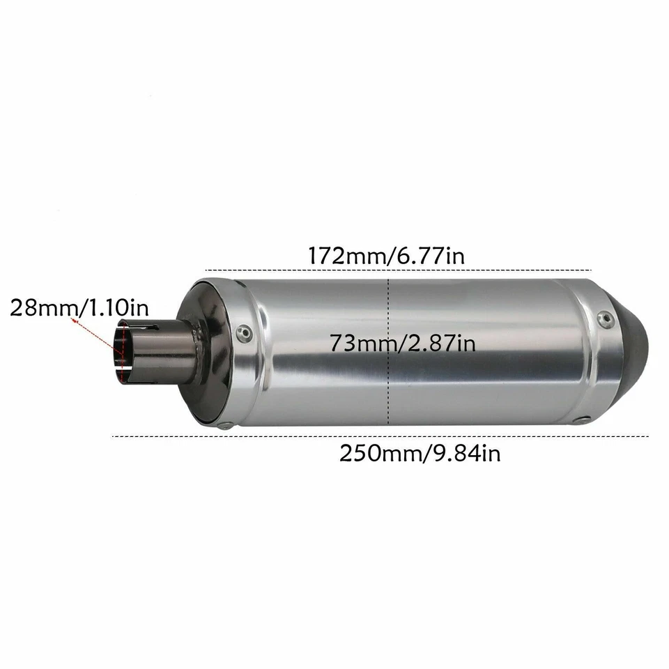Silenciador de escape de 28 mm para Taotao 110cc 125 140cc SSR CRF50 XR TTR90 Pit Bike ATV Foto 3 de 4