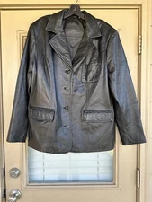 Preston & York Genuine Lamb Skin Black Coat  Jacket Size XL