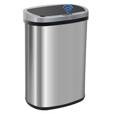 13 Gallon Kitchen Trash Can Automatic Touch Free Garbage Can with Lid Stainless