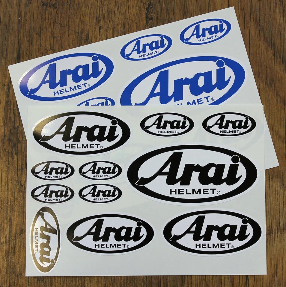 BUY 1 GET 1 FREE - ARAI STICKER SET - SHEET OF 11 STICKERS - Helmet - Motorcycle