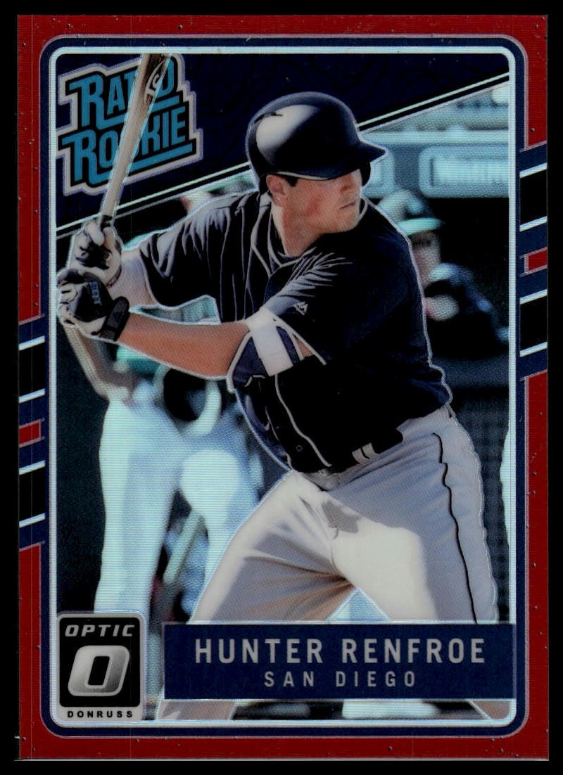 2017 Donruss Optic #41 Hunter Renfroe Red #/99 Rated Rookie