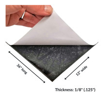 Neoprene Solid Sheet with PSA 1/8" Thick x 12" wide x 36" long 60A Duro, Black