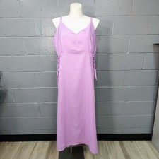 Torrid Tea Length Fit & Flare Laced Side Linen Blend Maxi Dress Lilac Size 4