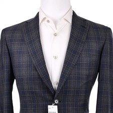NEW 4,775 Brioni 'Colosseo' Dark Cobalt/Graphite Wool Silk Men's Blazer 38R