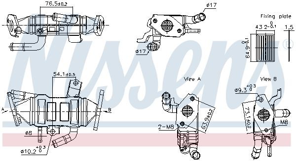 Réaspiration gaz d'échappement NISSENS 989488 stoppe encrassement EGR OE 1628137190