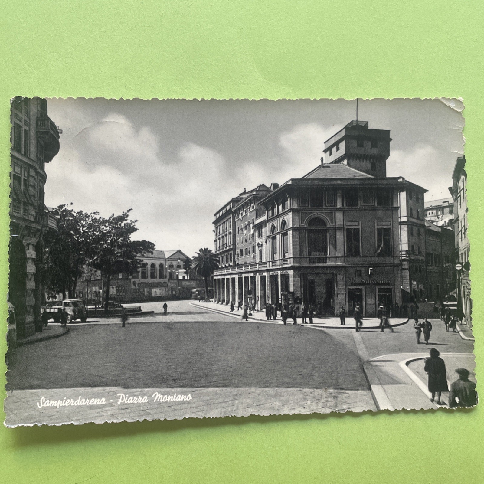 SAMPIERDARENA PIAZZA MONTANO SQUARE CARTOLINA DA COLLEZIONE SPEDITA