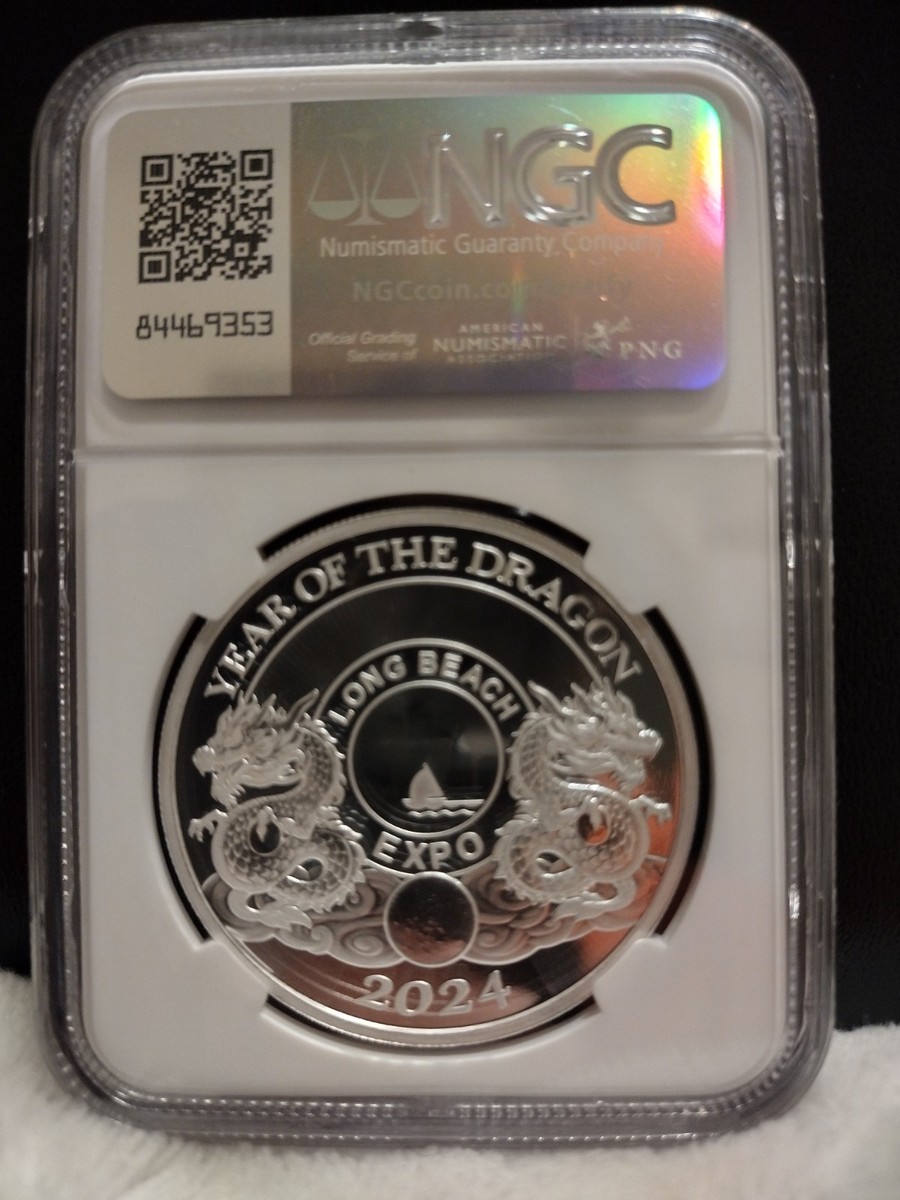 2024 China Panda Long Beach Expo Year Of The Dragon 1 Oz Silver