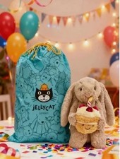 Jellycat Bashful Beige Bunny Birthday Soft Stuffed Toy with Birthday Cake ahme