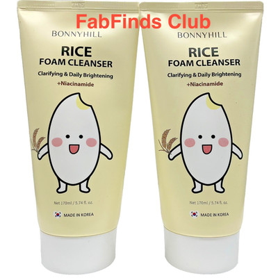 2x Korean BonnyHill Rice Niacinamide Foam Cleanser Sealed 5.74oz/170ml Exp. 2028