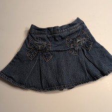 Gymboree Size 4 Denim Skirt Blue Jean with Bows