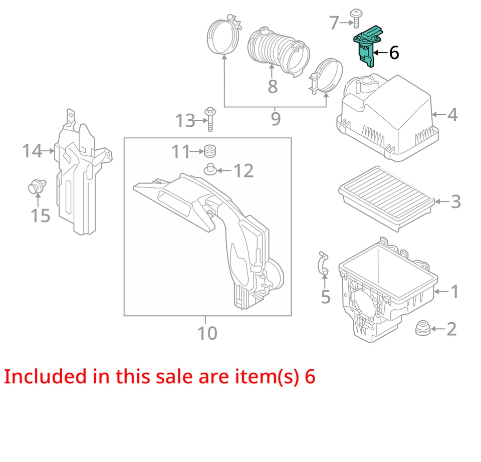 Sensor medidor de fluxo de ar em massa 2012 Mazda 3 MAF OEM 84K milhas - LKQ384623230 - Imagem 4 de 4