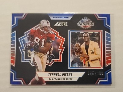 2025 Score Men of Canton Insert Terrell Owens #8 Showcase Parallel 95/100 49ers