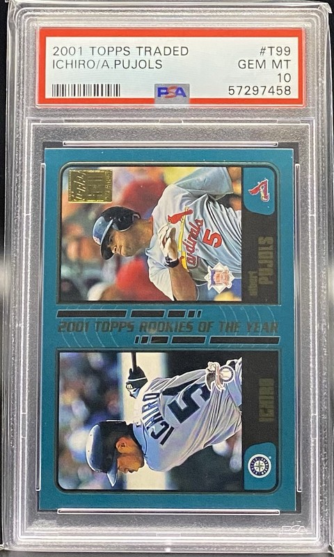 2001 TOPPS TRADED #T99 ALBERT PUJOLS/ICHIRO PSA 10