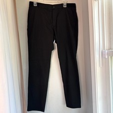 Zara Women's Black High Rise Straight Leg Pants Tapered Flat Front 29" Inseam