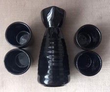 M&S | Sake Set | Black Ceramic | 1 Jug + 4 cups | UK seller