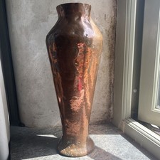 Vintage Antique WMF Arts & Crafts or Art Nouveau Hammered Copper  Vase.
