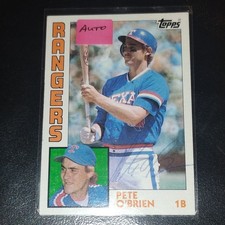 Topps 1984 Pete O'Brien Autograph Rookie Texas Rangers Baseball Card #534