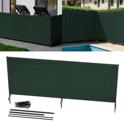6'X12' Green Outdoor Privacy Screen Freestanding 240 GSM Fence Panels