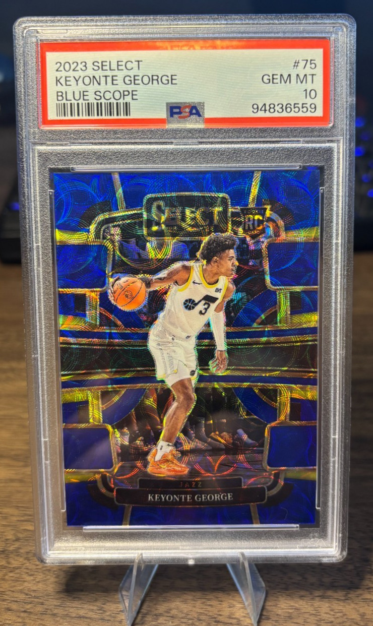 2023-24 Panini Select Keyonte George RC #75 Blue Scope Prizm /249 PSA 10