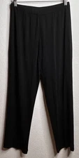 Ming Wang Medium Black Straight Cut Ankle Length Pants Stretchy
