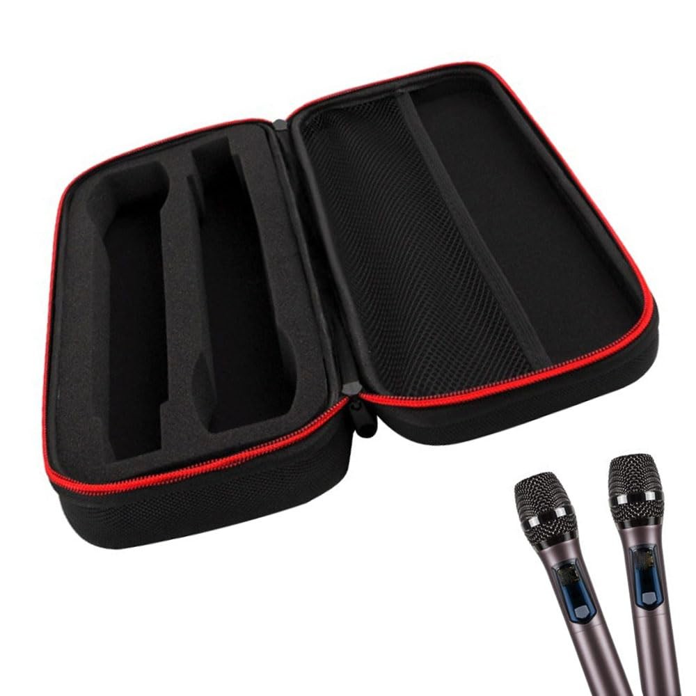 Sac de microphone rigide EVA noir à double compartiment pour transport sécurisé