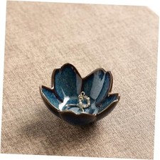 Floral Ceramic Jewelry Tray - 3.5" Elegant Ring Holder Dish  Trinket Bowl blue