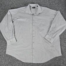 Shaquille O'Neal XLG Big Fit Men's Button Up Long Sleeve Black Gray Cooling