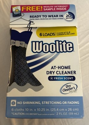 Discontinued Woolite At Home Dry Cleaner Partial Kit 2 Cloths Open Box