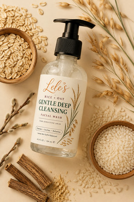 Rice Oat Face Wash Deep Cleansing Facial Cleanser Sensitive Skin Willow Bark