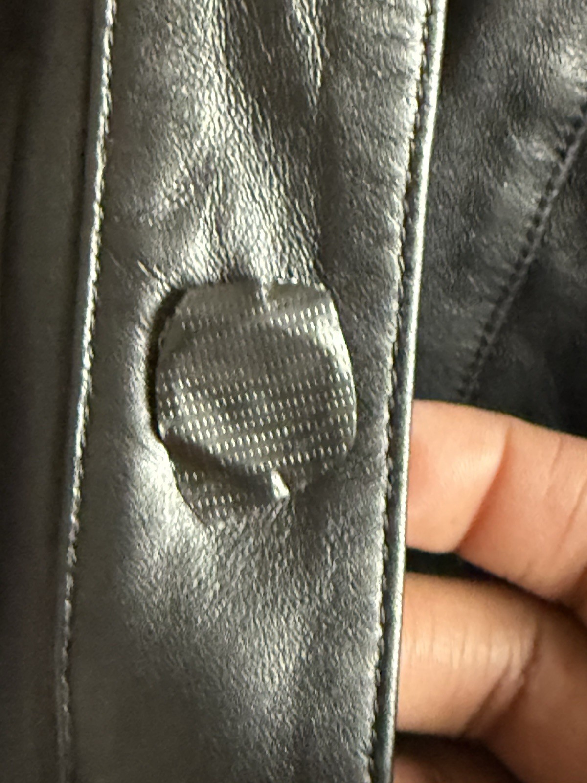 H&M Rokh Black Leather Biker Jacket Belted Collared Pocket Women's Size M thumbnail 6