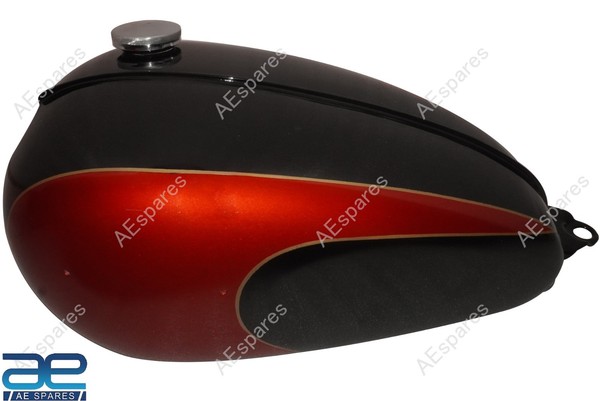 Triumph T150 Trident Benzintank Stahl Front Cherry & Black Lackiert-image