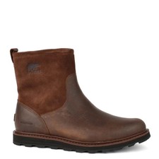 Image of SOREL Mens Madson Tobacco Zip Brown Leather Waterproof Winter Boots UK7 EU41