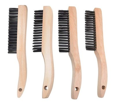 4 PCS Multi-Purpose Shoe Handle Wire Scratch Brushes Oil Tempered Steel