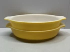 Pyrex Yellow Pixie 700 Small Casserole Au Gratin Dish MCM Vintage Glass Pair