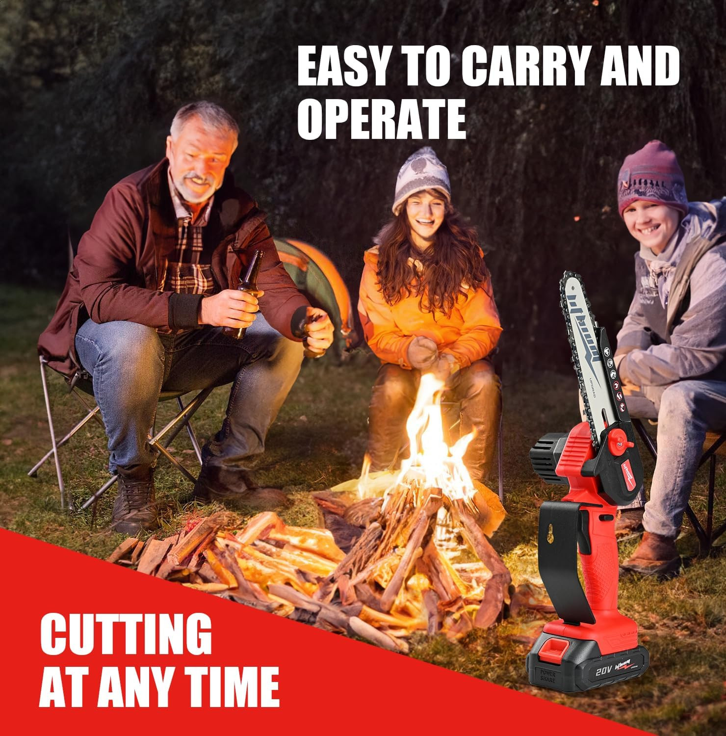 Mini Chainsaw Cordless, 6 Inch Portable Electric Chainsaw, One-Hand Handheld Sma