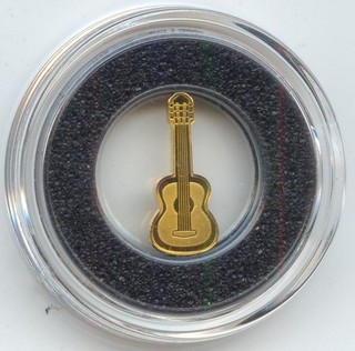 Palau $1 Gold Guitar Shaped Coin 0.5 Grams 0.9999 Gold with CoA