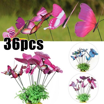 Bunte Schmetterling Gartendeko für draußen und drinnen 36 Stück