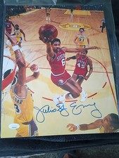 JULIUS DR.J ERVING AUTOGRAPHED PHILADELPHIA 76ERS 16x20 PHOTO JSA COA