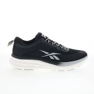 Reebok Road Strider Mens Black Canvas Lace Up Athletic Running Shoes