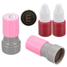 Letter Stamps Self Inking, 2Pcs Character E Alphabet Teacher Stamp, Pink