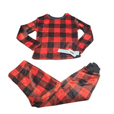 Cat  Jack Boys' Cozy 2pc Pajama Set Top with Pants Red Size Small 6/7
