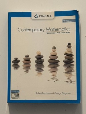 Contemporary Mathematics for Business & Consumers (US PAPERBACK STUDENT 9/E)
