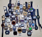 VINTAGE LOT 48 MENS WOMENS DIGITAL LCD WRISTWATCHES FOR PARTS OR RESTORATION